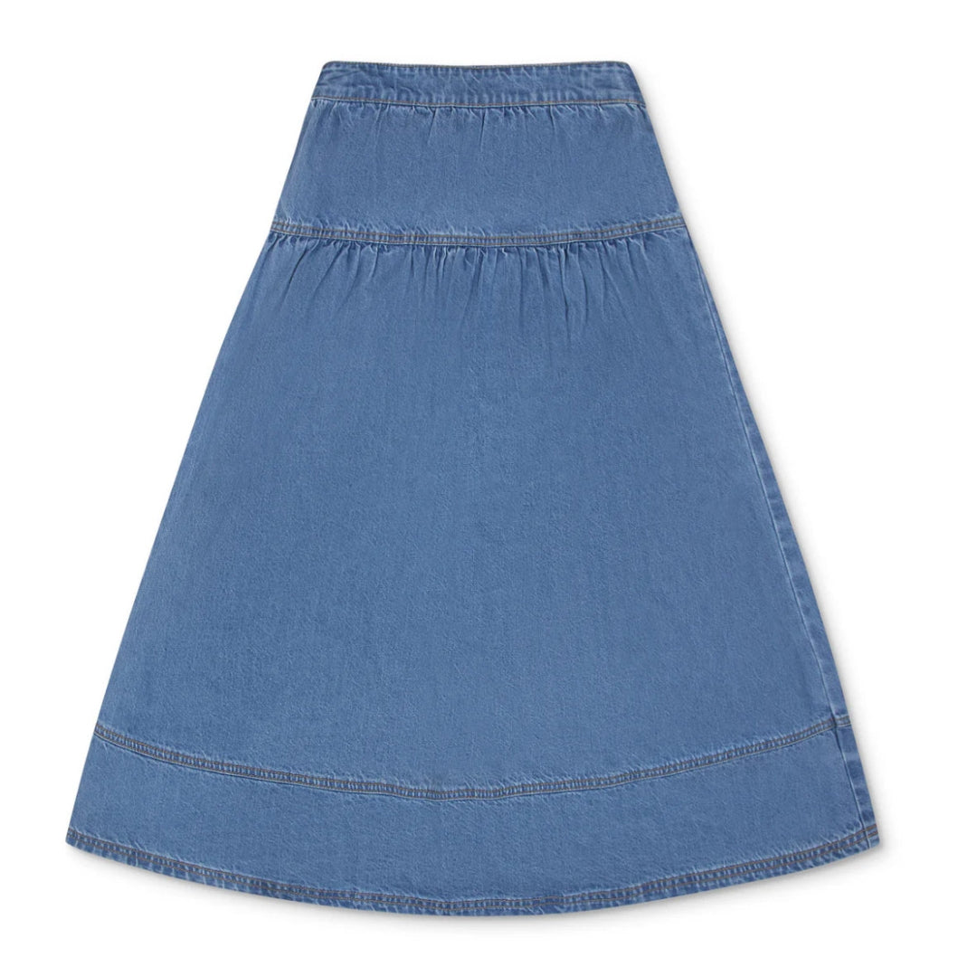 Blue Classic Denim Maxi Skirt