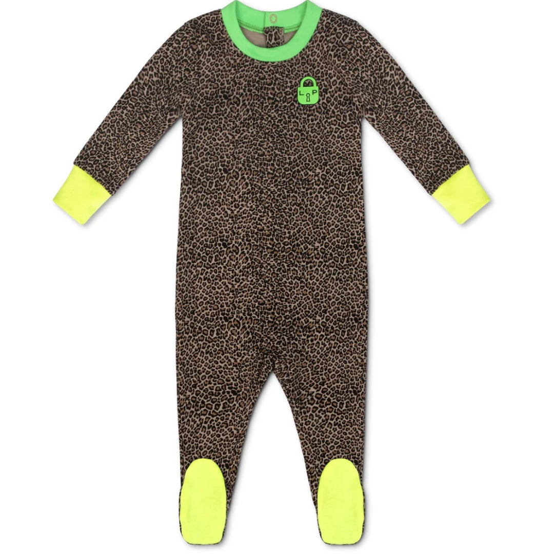 Green Leopard Footie
