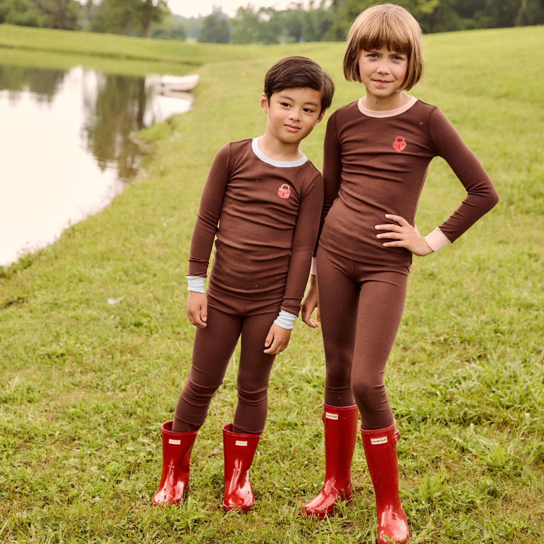 Brown/Light Blue Chestnut Locket Pajamas