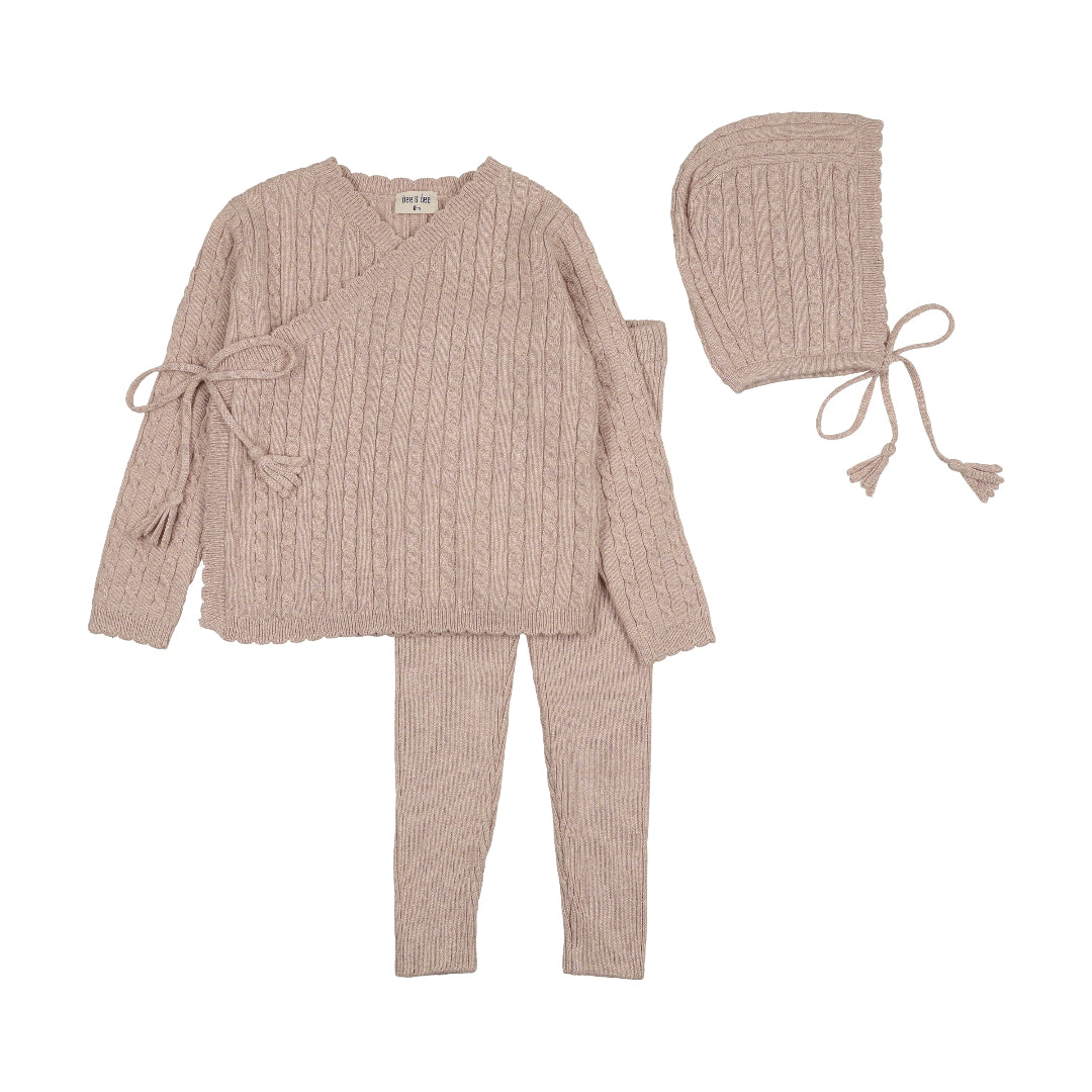 Marled Pink Soft Cable Knit Outfit