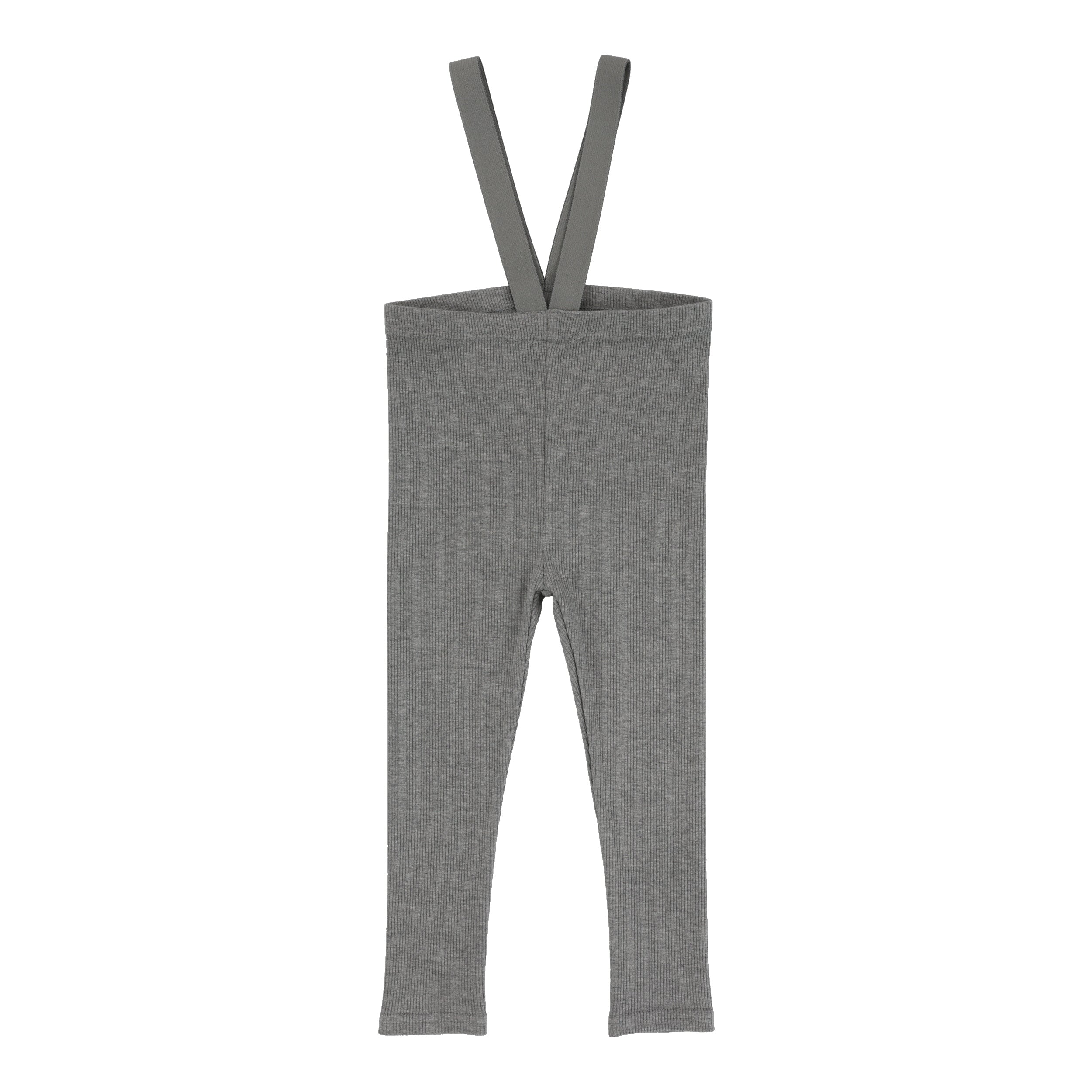 Light Grey Ribbed Suspender Leggings
