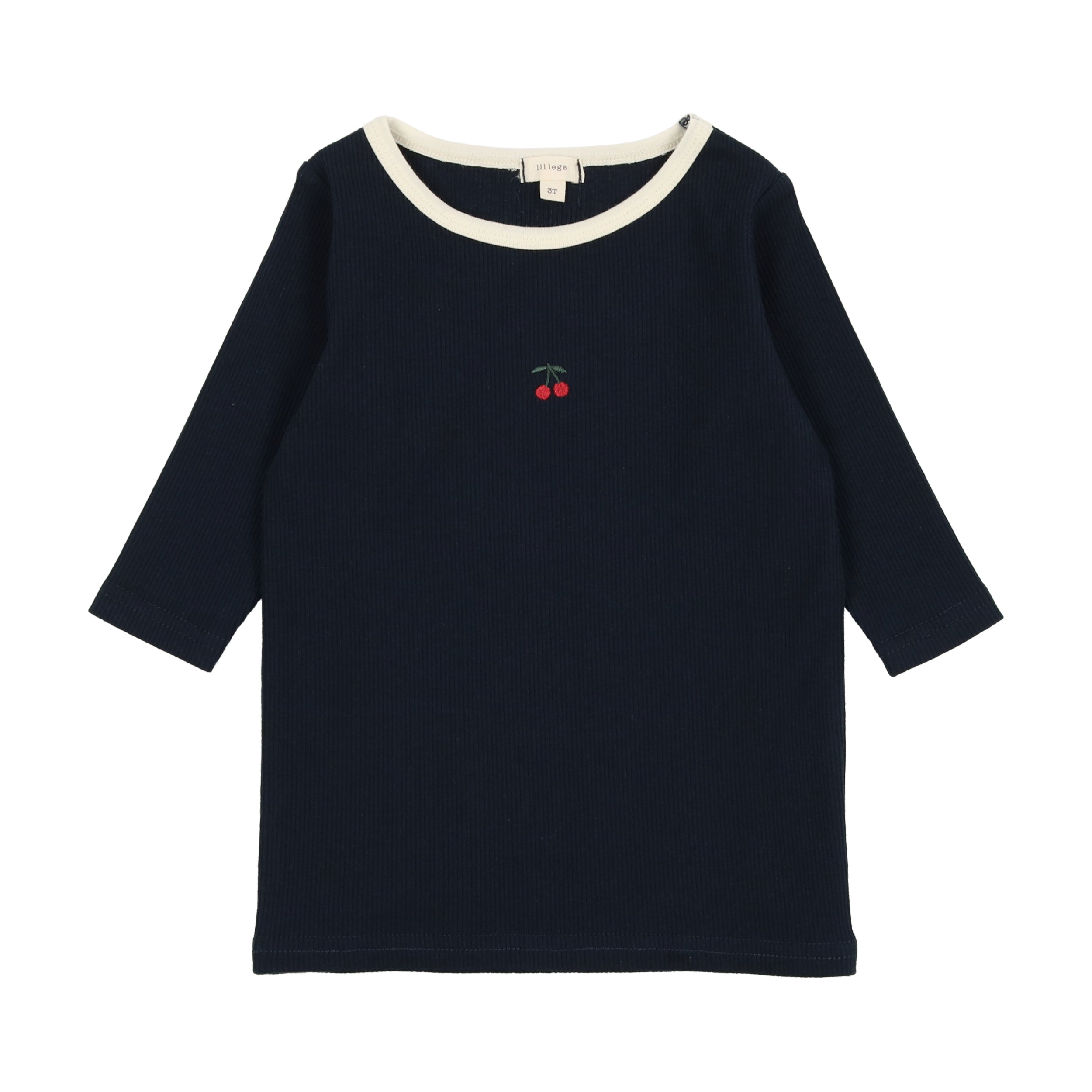 Navy/Cherry Three Quarter Sleeve T-Shirt