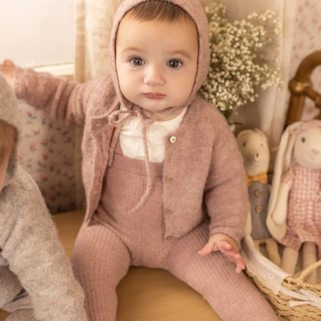 Old Rose Textured Wool Ensemble