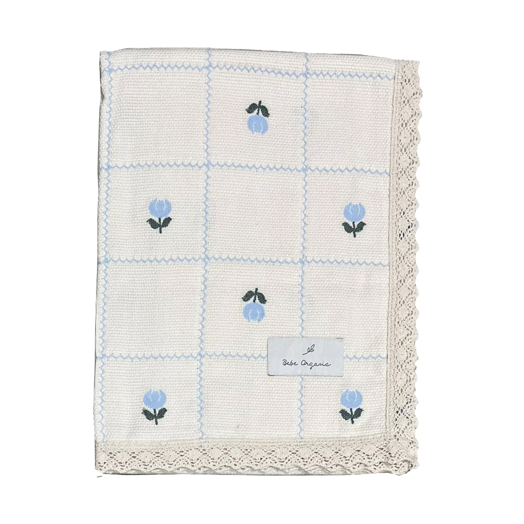 Tulip Blue Jacquard Blanket