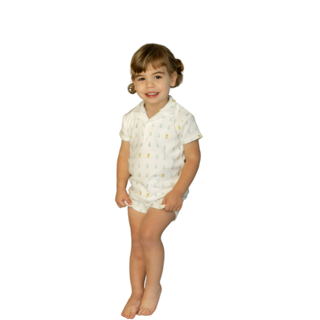 Terry Pineapple Boys Print Two Piece