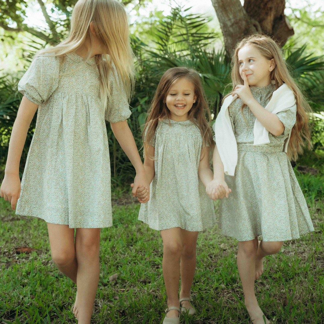 Floral Print Girls Gathered Skirt