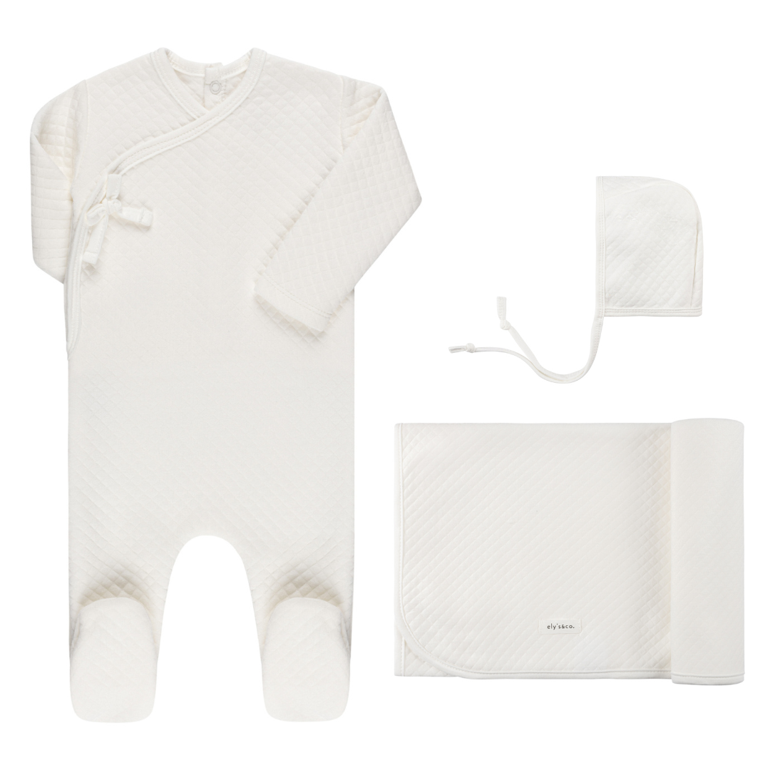 Ivory Quilted Layette Set