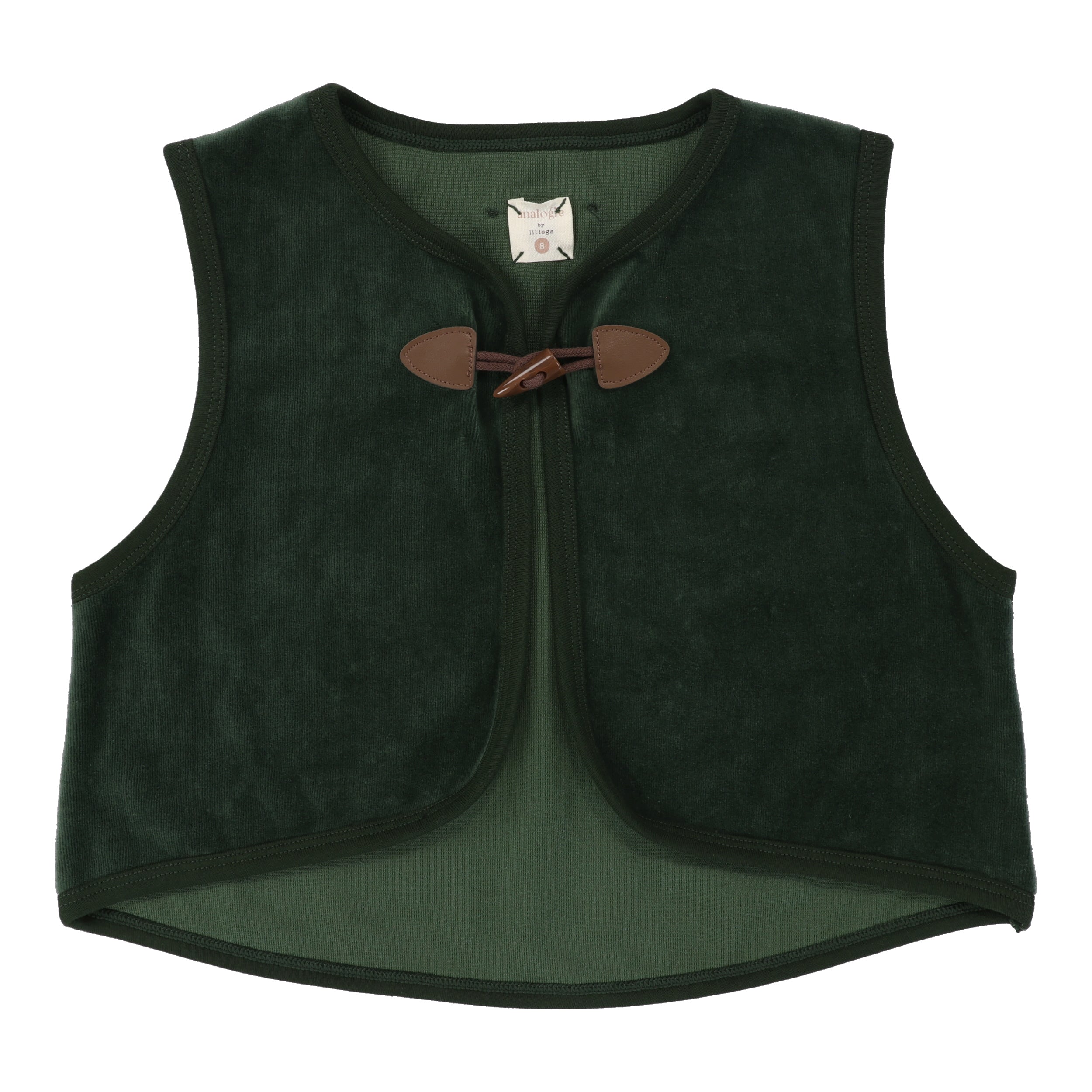 Green Velour Toggle Vest