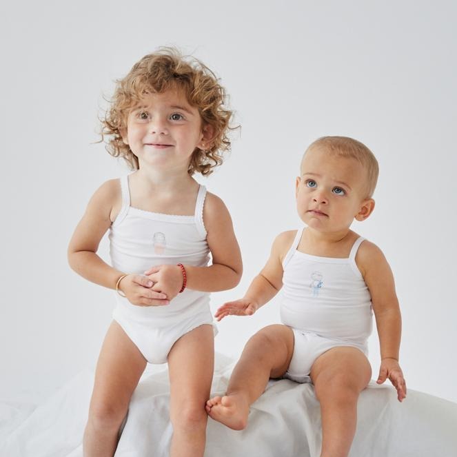 Blue Gingham Sleeveless Undershirts