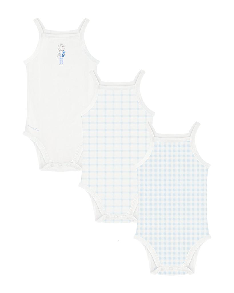 Blue Gingham Sleeveless Undershirts