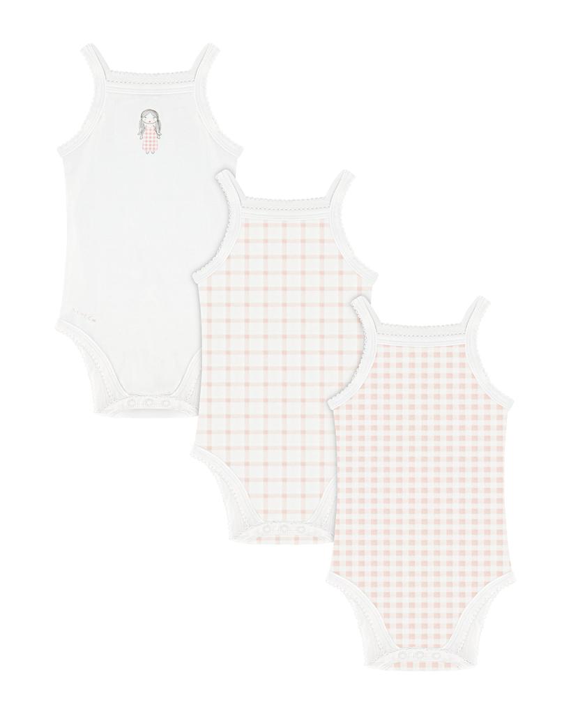 Pink Gingham Sleeveless Undershirts