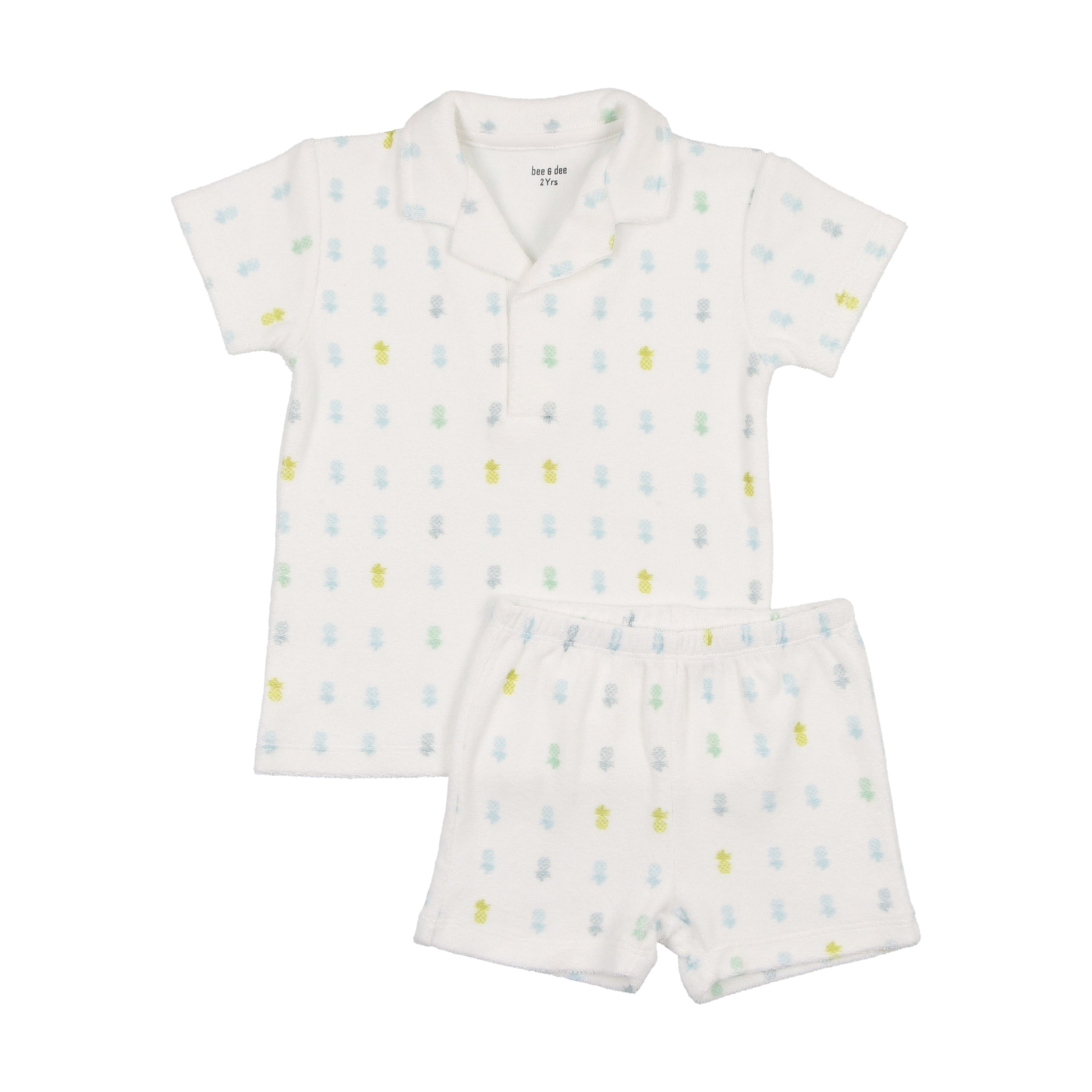 Terry Pineapple Boys Print Two Piece