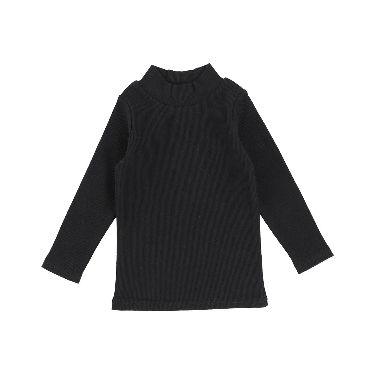 Black Ribbed Mockneck