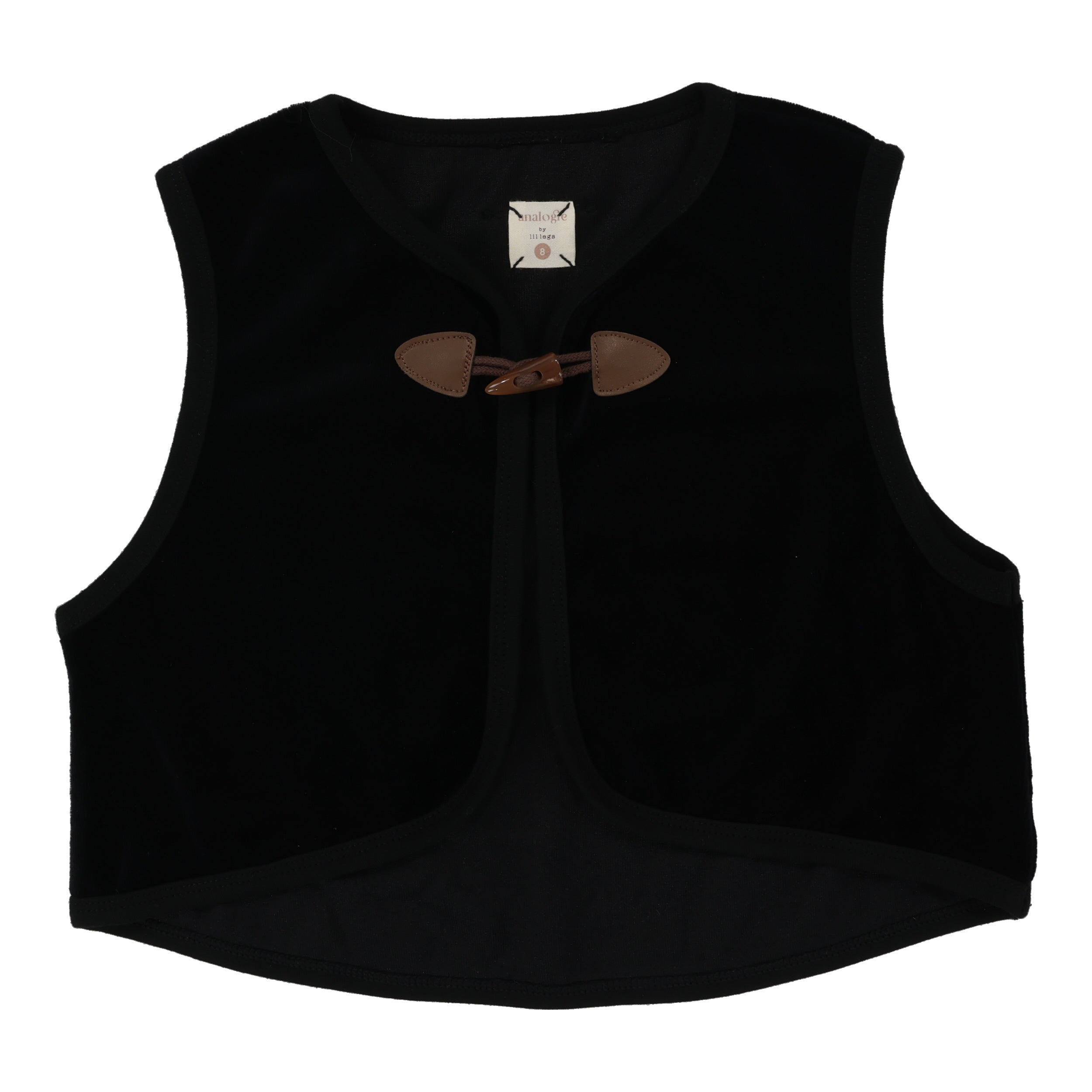 Black Velour Toggle Vest