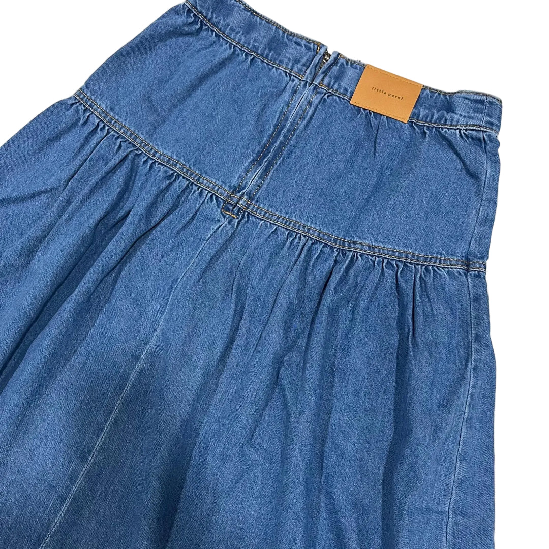 Blue Classic Denim Maxi Skirt