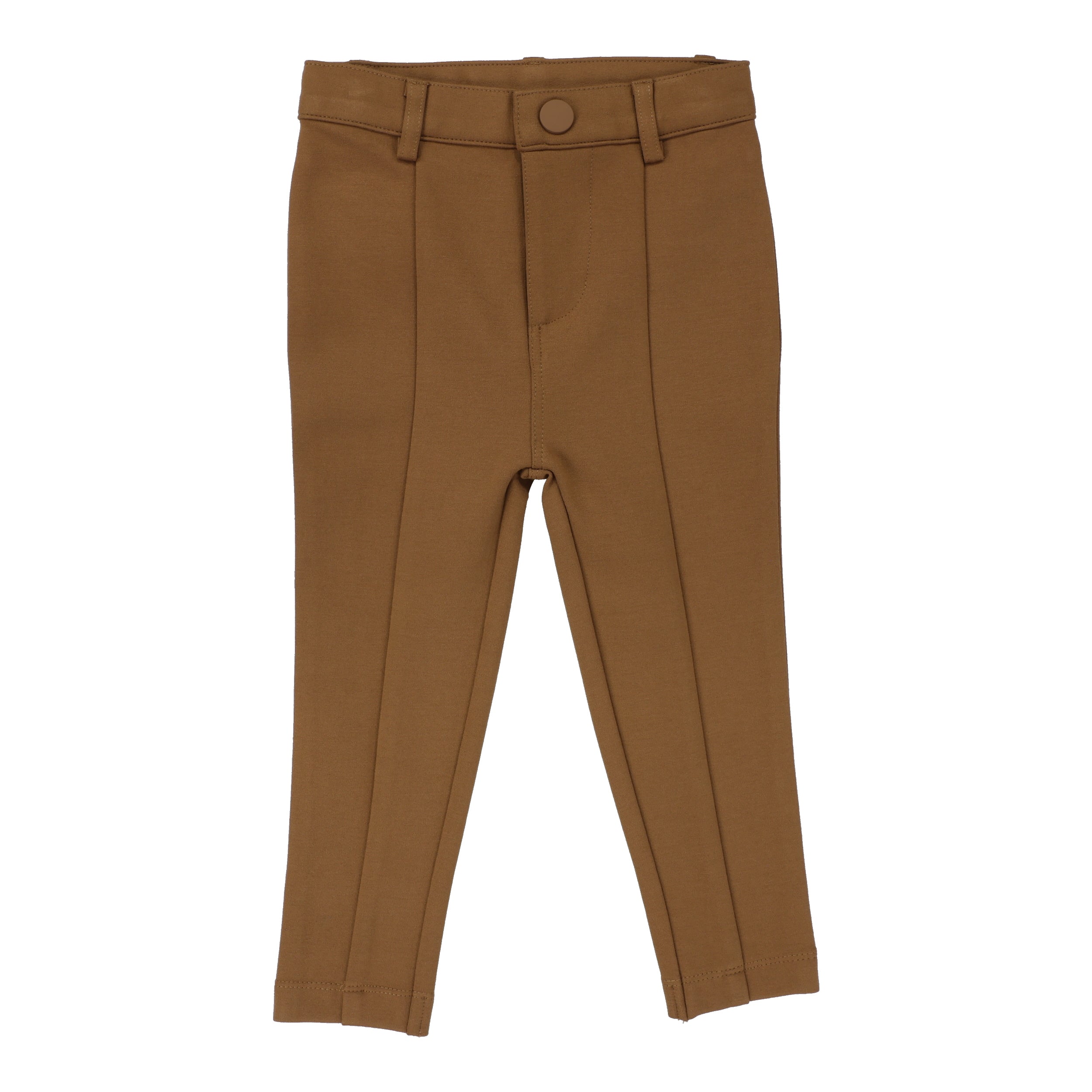 Camel Knit Stretch Pants with Seam