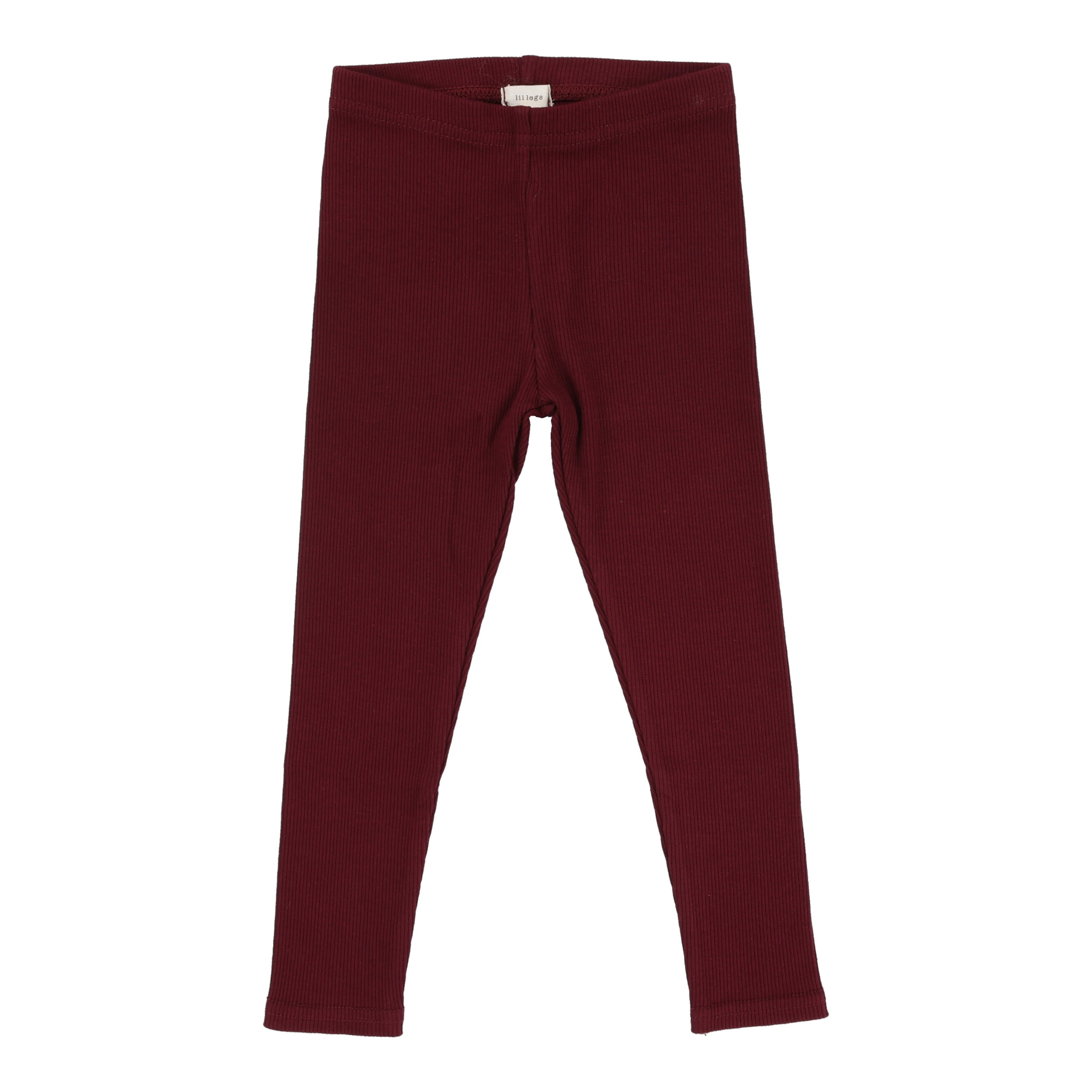 Burgundy Ribbed Leggings