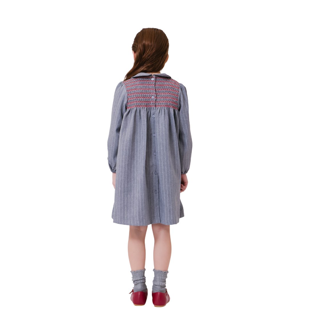 Grey Cynthia Pinstripe Dress