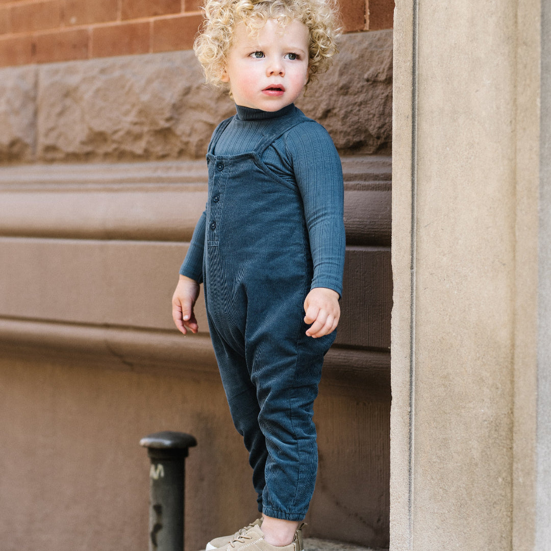 Off Blue Corduroy Overalls