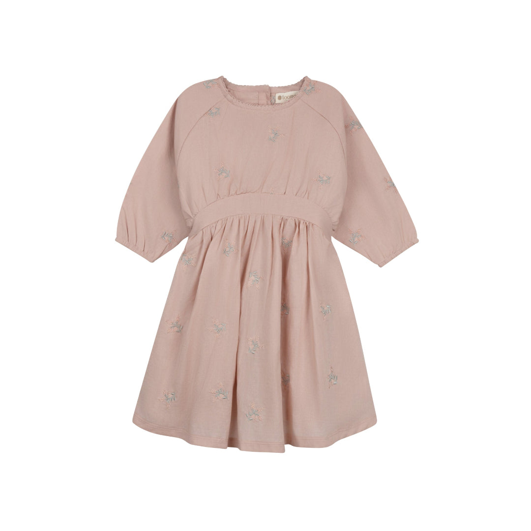 Pink Floral Embroidered Collection Long Sleeve Dress