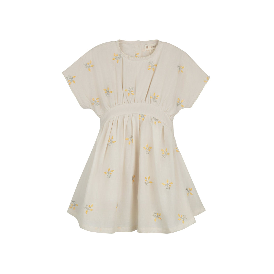 Ivory Floral Embroidered Collection S/S Dress