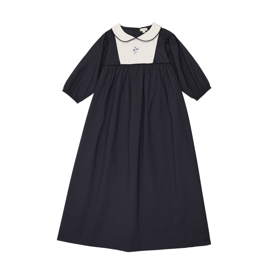 Navy 3/4 Sleeve Bib Maxi