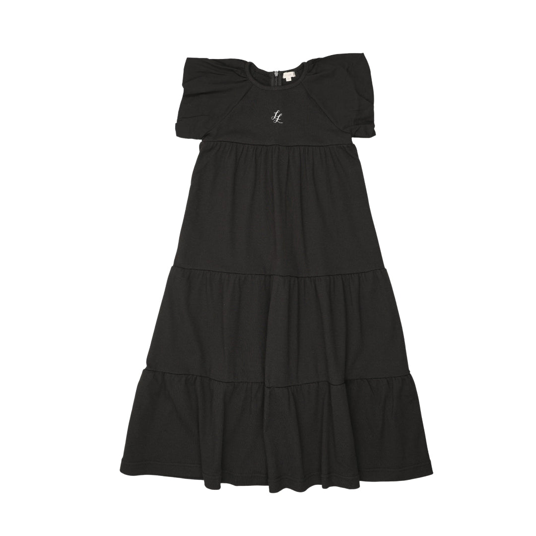 Black S/S Puff Sleeve Maxi