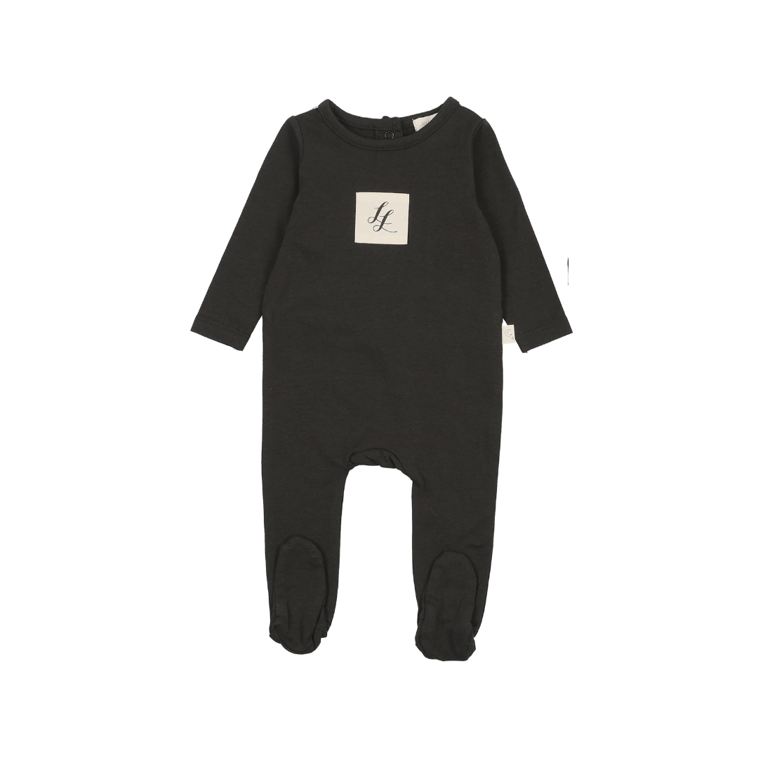 Black Embroidered Lounge Footie