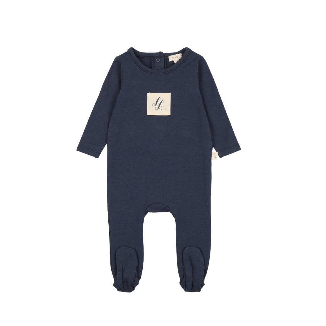 Navy Crest Embroidered Lounge Footie