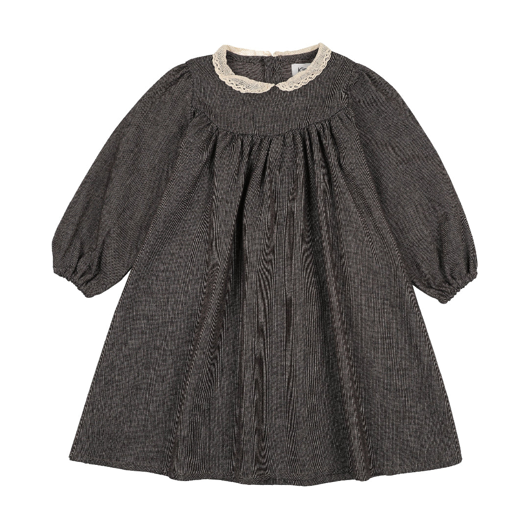 Grey Lace Collar Shabbos Dress