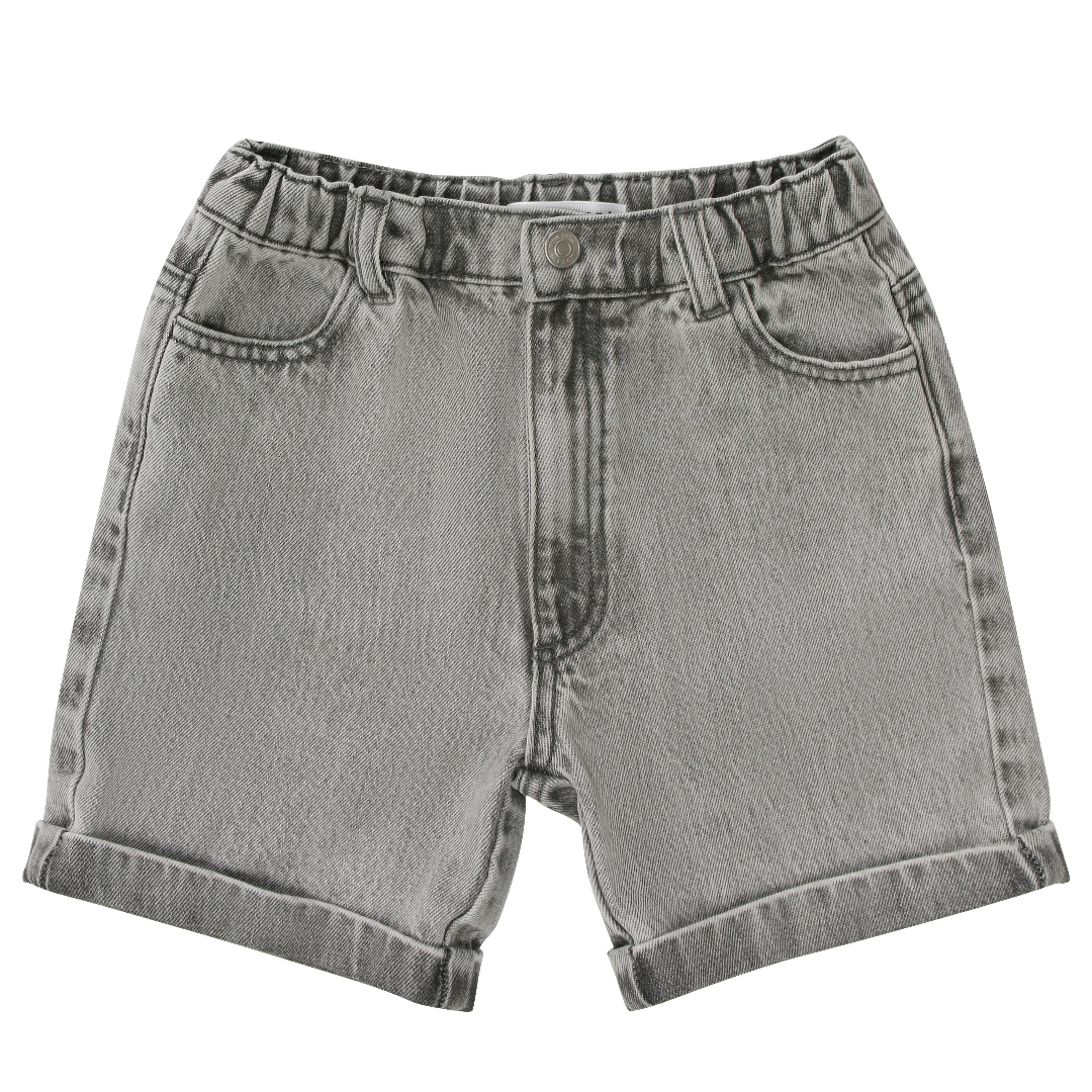 Grey Classic Denim Shorts