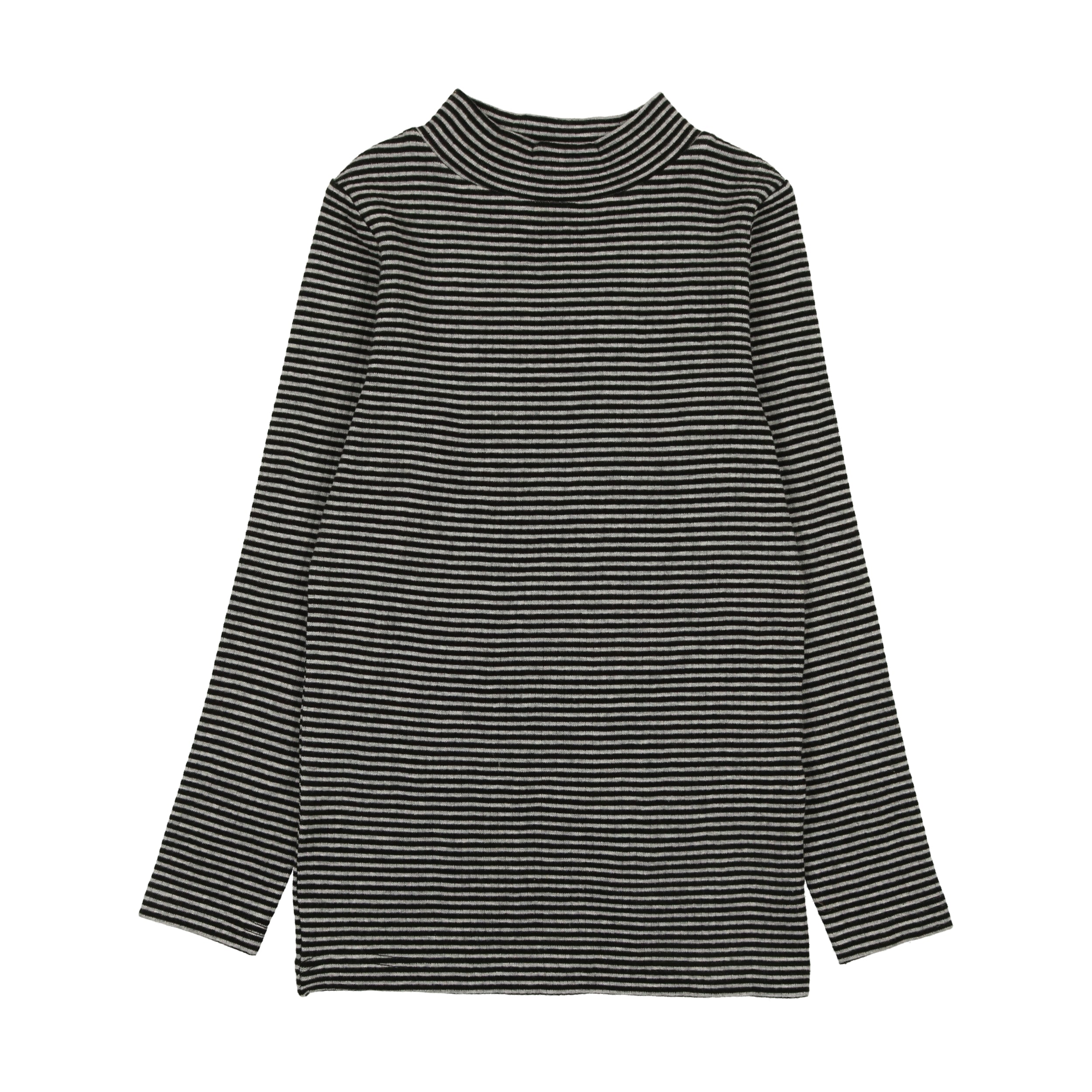 Light Grey / Black Stripe Mockneck