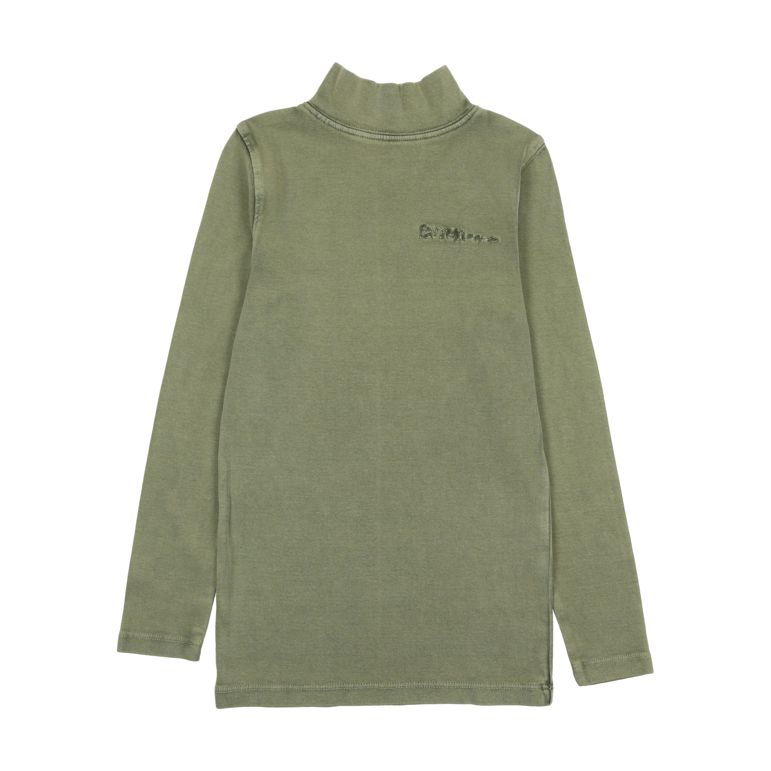Washed Khaki Jersey Mockneck