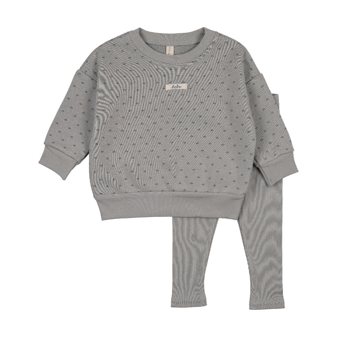 Lilette Light Blue Floret Sweatshirt Set