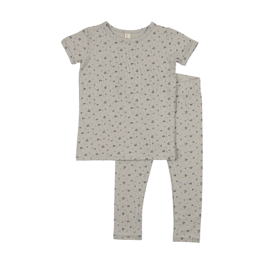 Lilette Pale Blue Printed Short Sleeve Legging Set