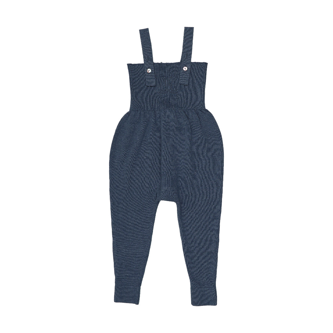 Vintage Blue Heather Knit Overalls