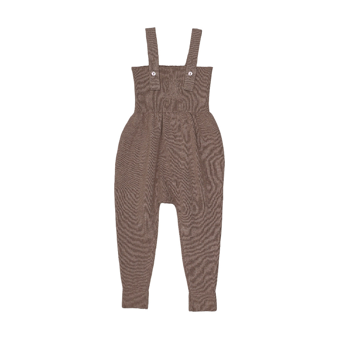 Misty Oat Heather Knit Overalls
