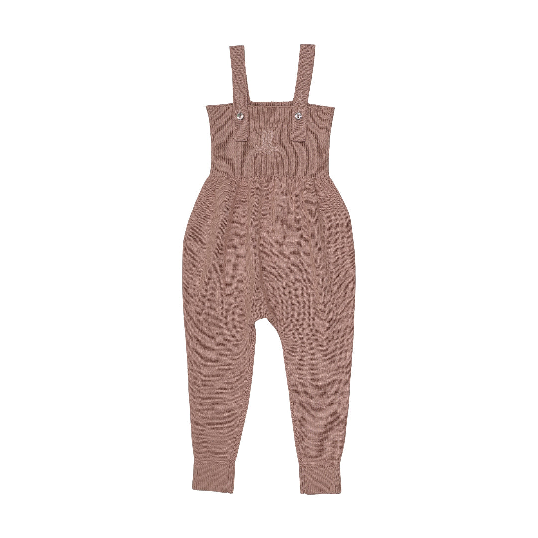 Dried Rose Knit Overalls