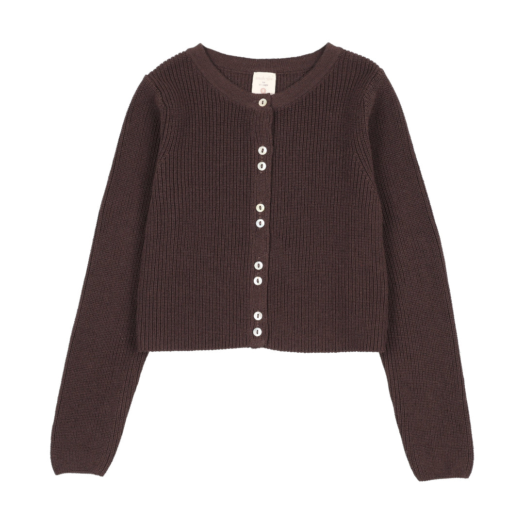 Chocolate Brown Fine Knit Cardigan