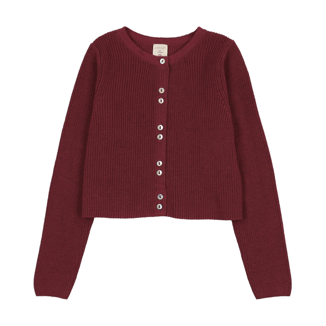 Deep Red Fine Knit Cardigan