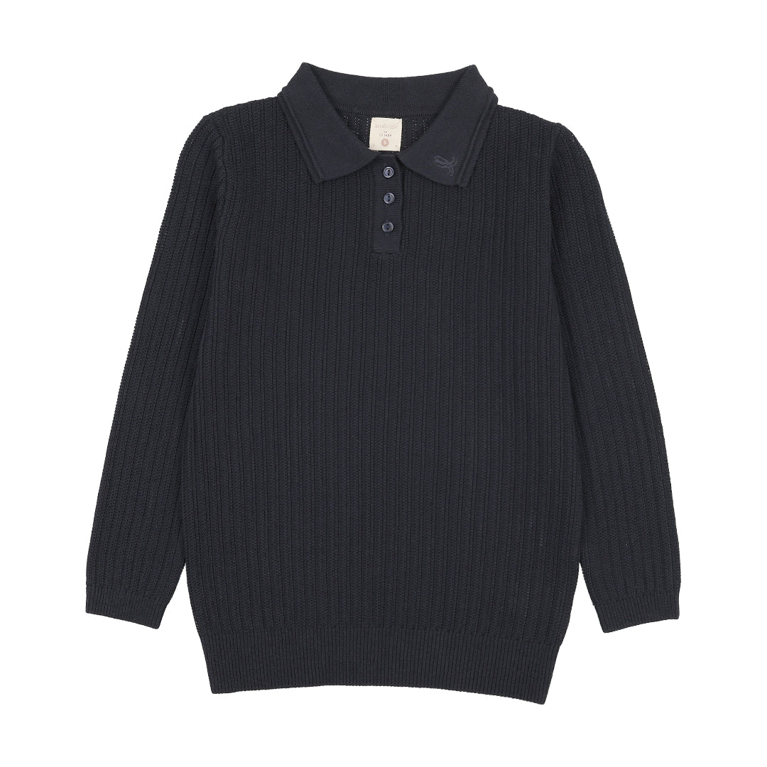 Navy Boys Knit Polo