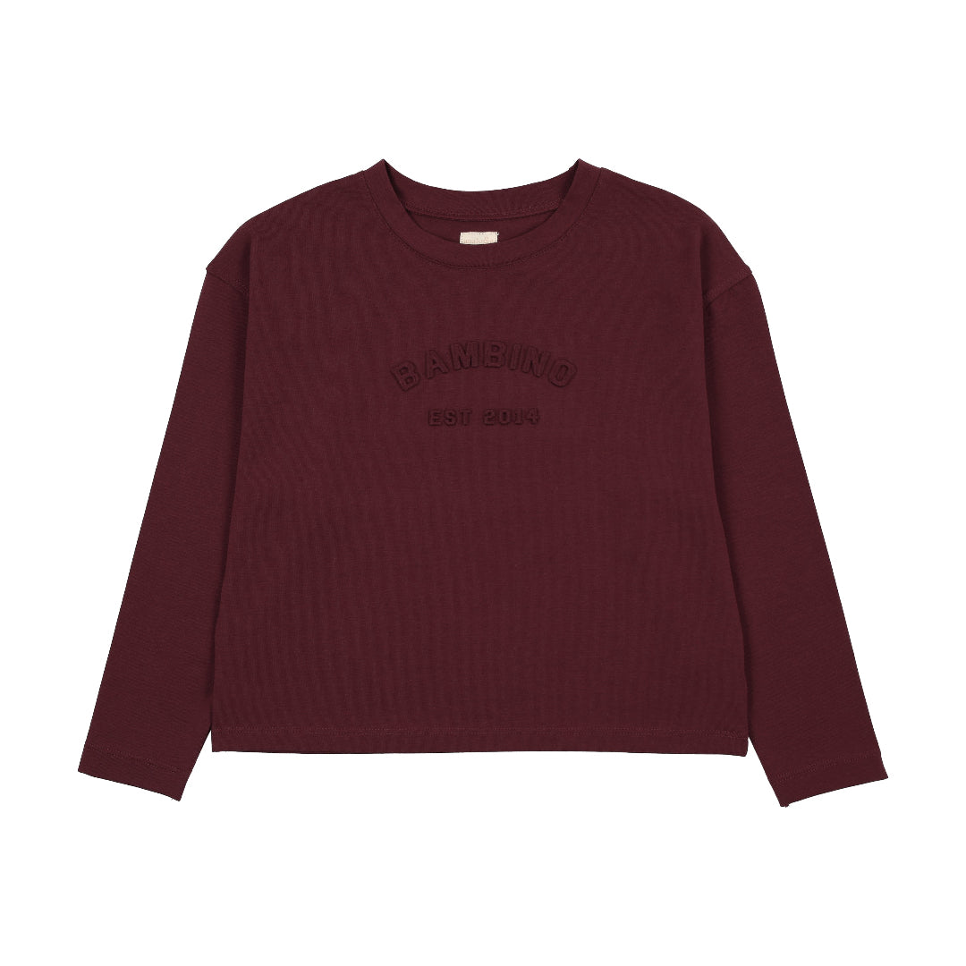 Burgundy Denim Day Girls Boxy Tee