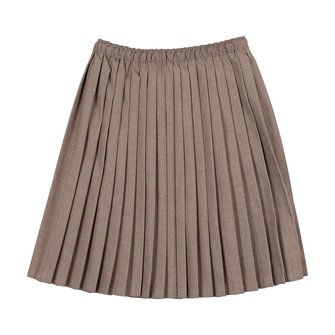 Misty Oat Heather Knife Pleated Skirt