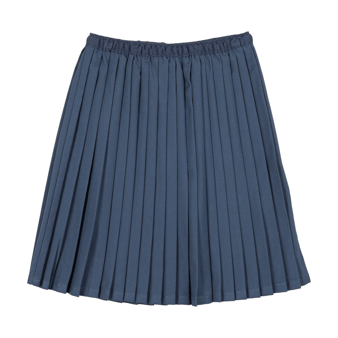 Vintage Blue Heather Knife Pleated Skirt