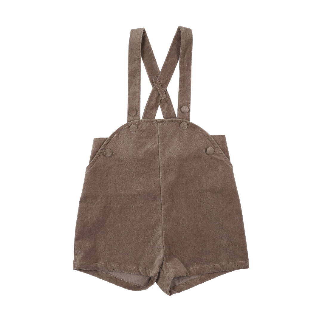 Misty Oat Velvet Overalls