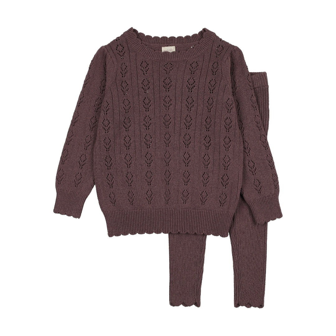 Vintage Purple Girls Knit Set