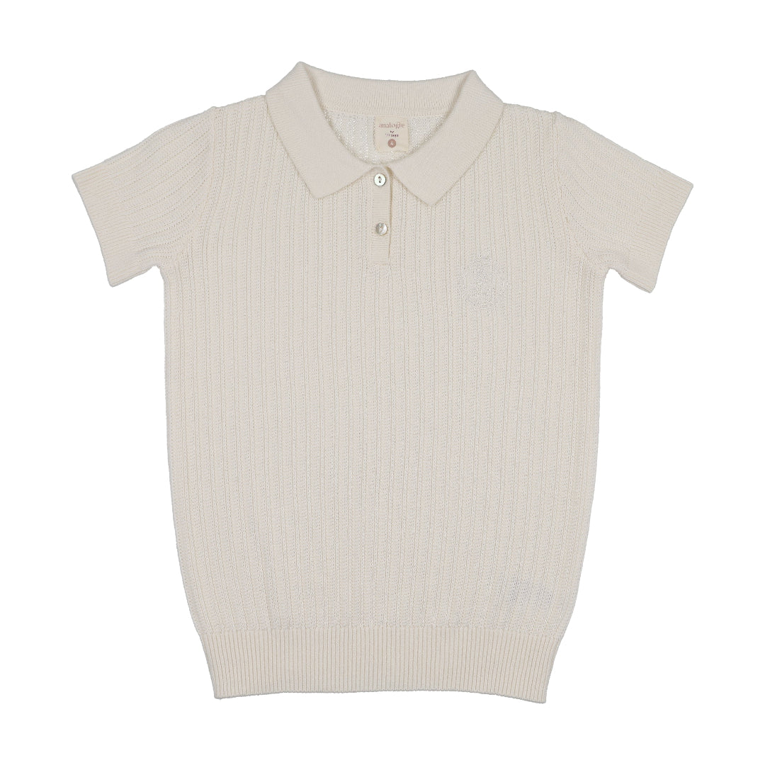 Cream Knit Polo