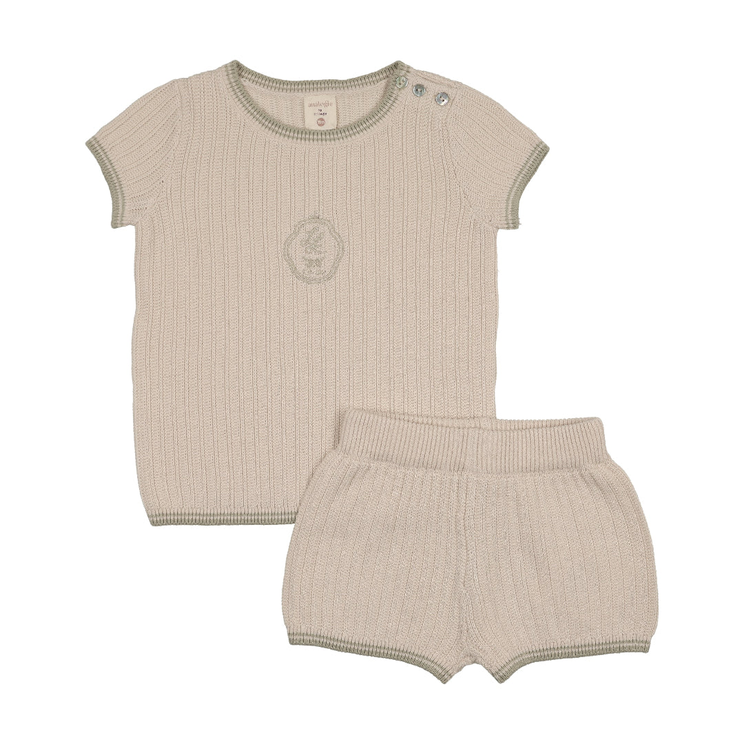 Wheat Boys Knit Emblem Set