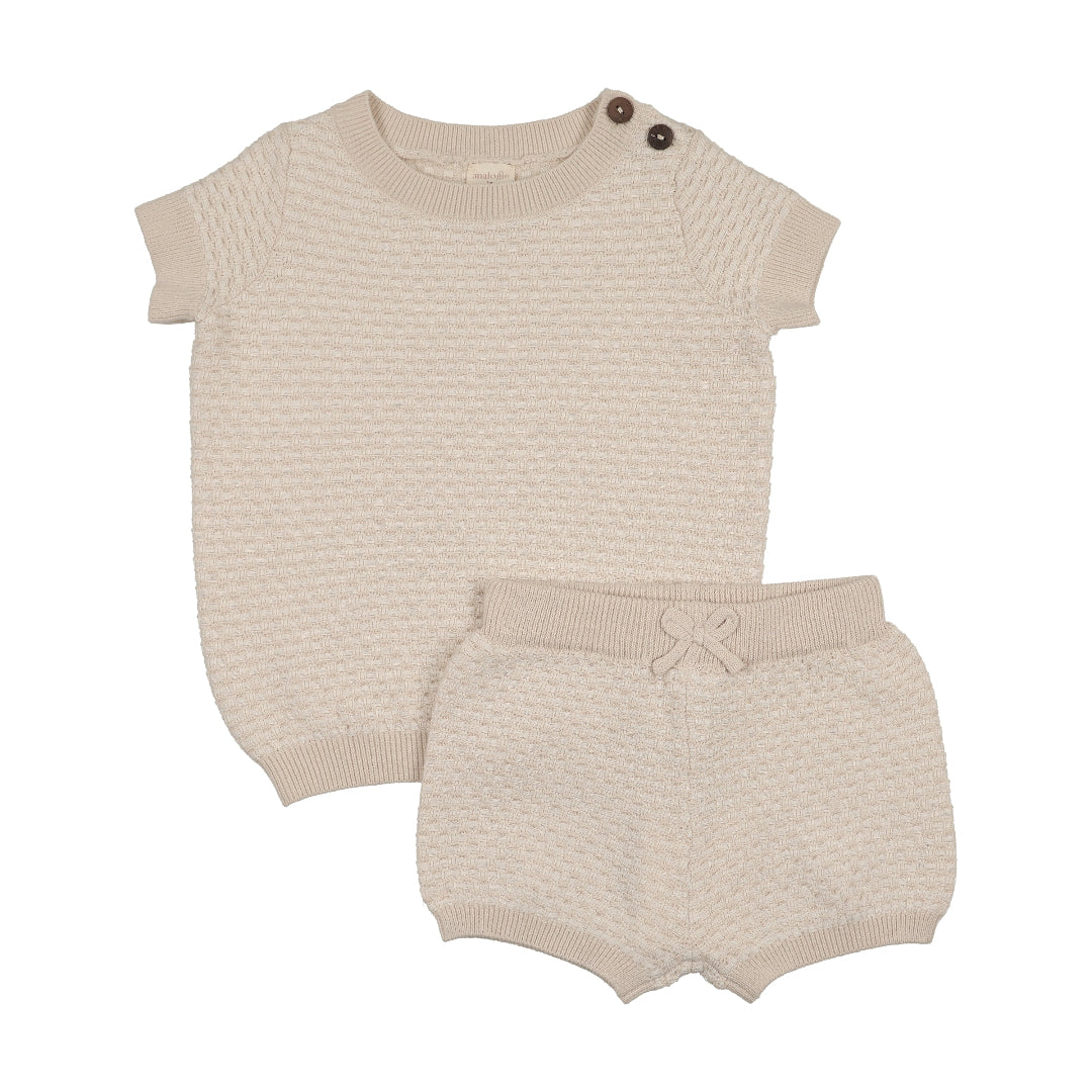 Wheat Multi Knit Crewneck Set