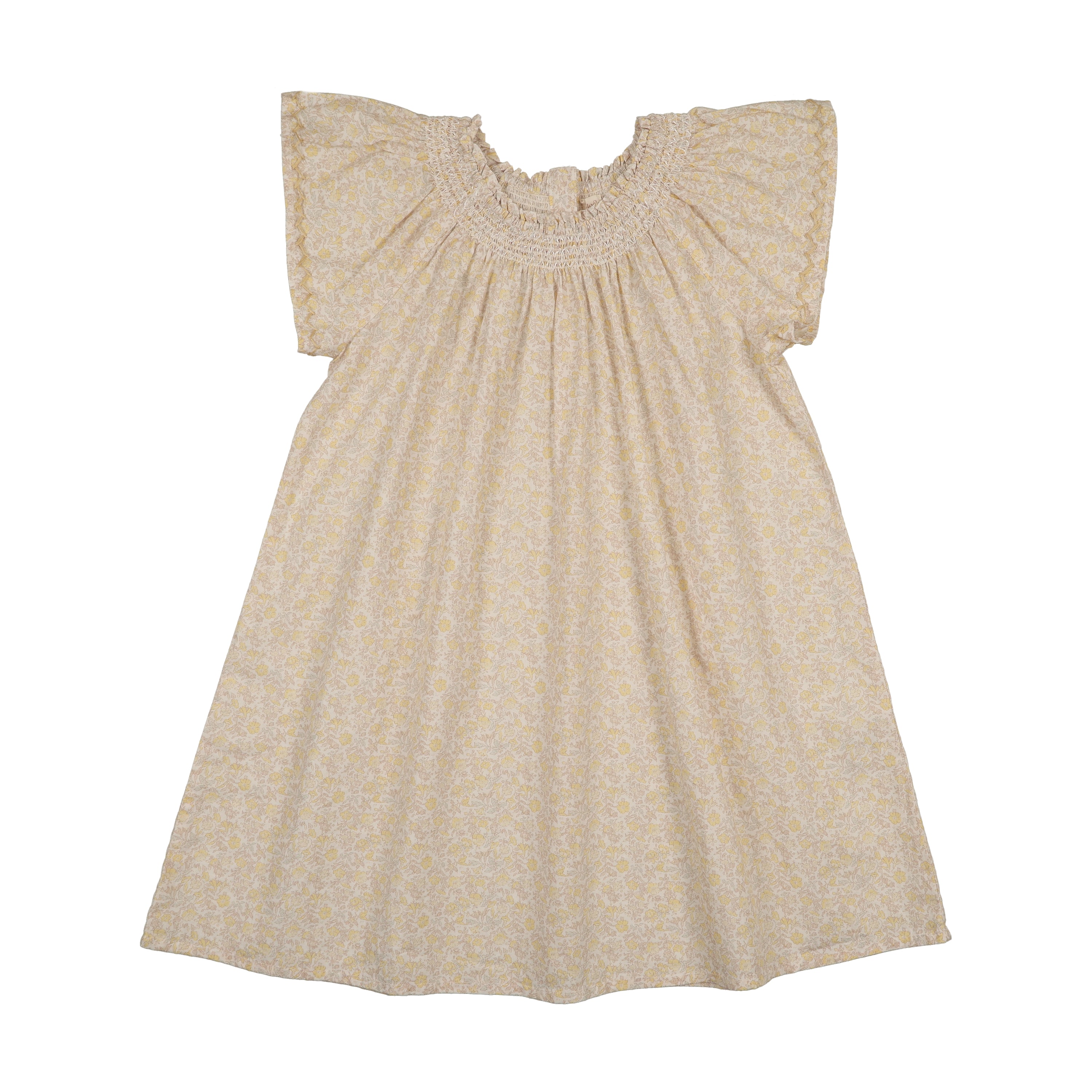Yellow Sunny Blossom Flutter Dress